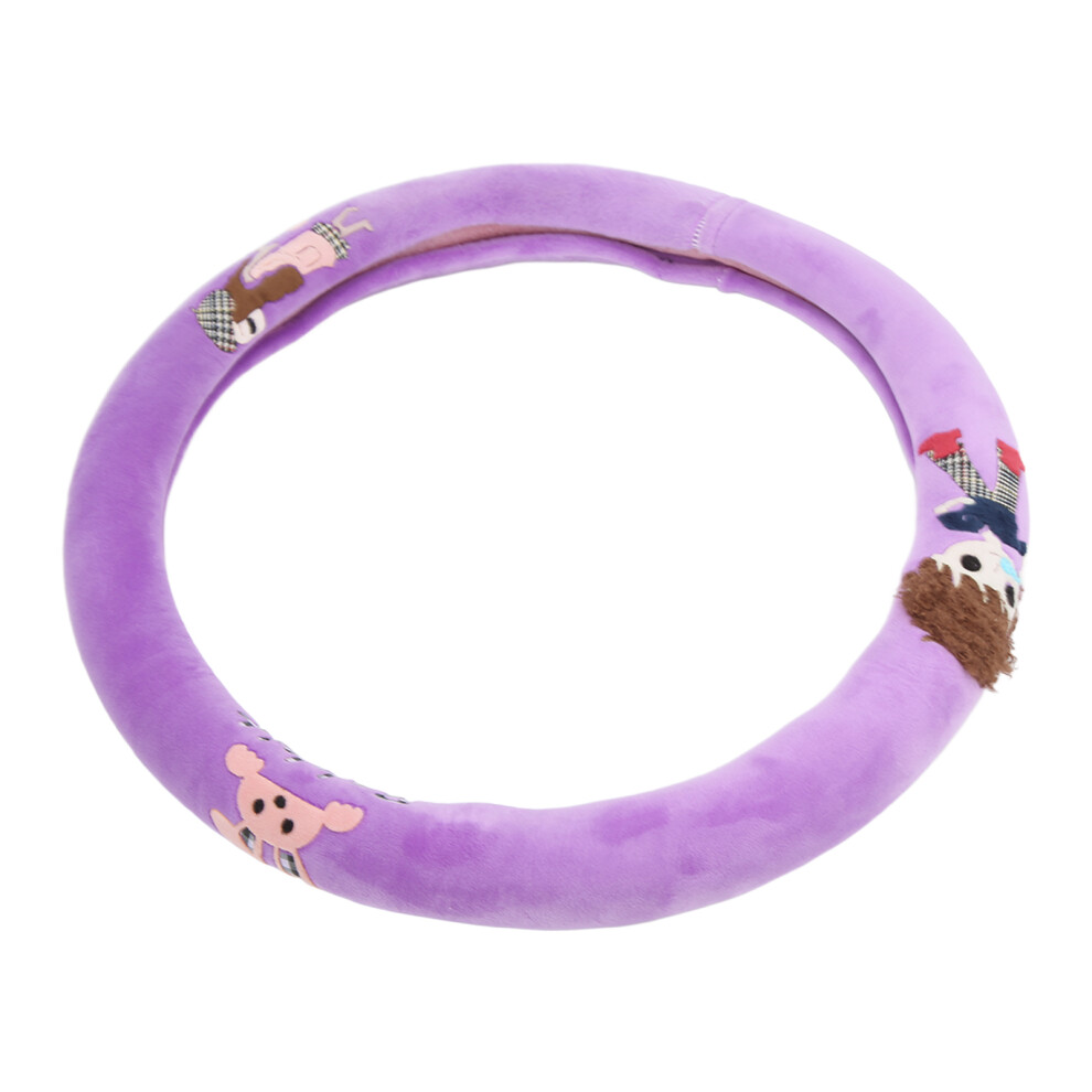 Stylish Design Steering Wheel Protector With Fluffy Crystal Rhinestone, Universal Fit Car Interior Accessories 15 Inch Anti-Slip & Easy Installation 9190834967998