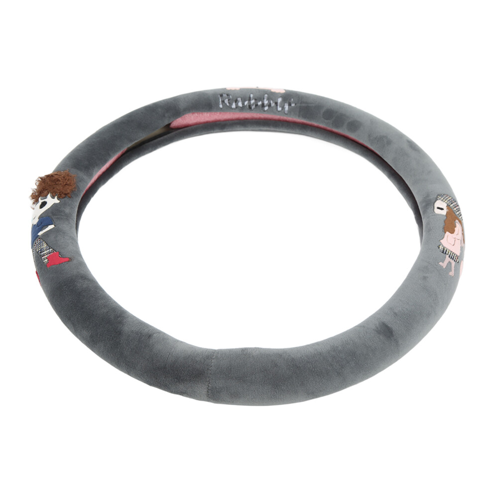 Stylish Design Steering Wheel Protector With Fluffy Crystal Rhinestone, Universal Fit Car Interior Accessories 15 Inch Anti-Slip & Easy Installation 9190834967981