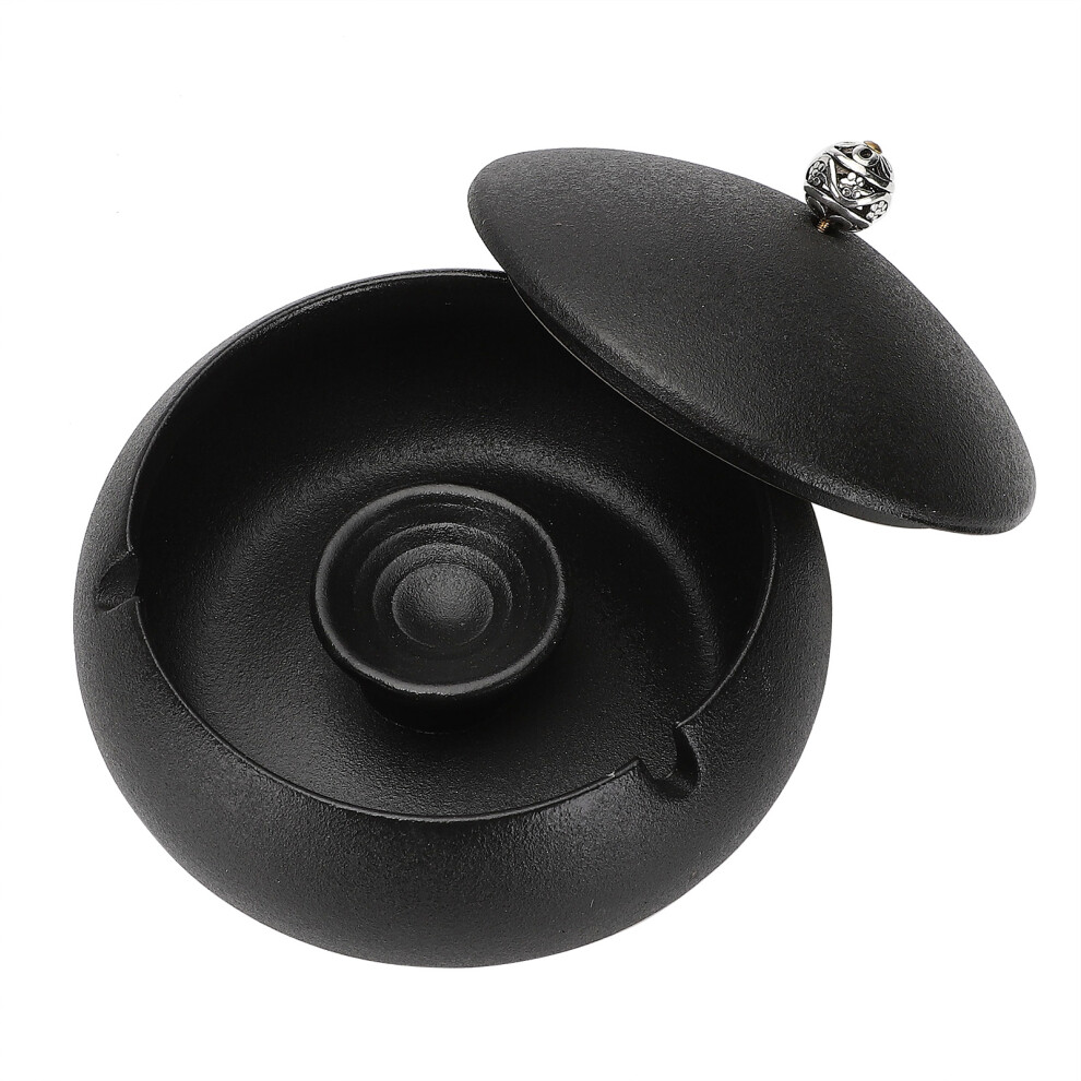 Windproof Ashtray For Outdoor Use, Stainless Steel Ashtray With Lid For Patio, Deck, Balcony, Porch, And Living Room, Heavyweight Design Ensures Stabi