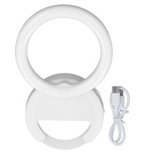 Anello luminoso per selfie per computer e webcam, illuminazione a LED con luminosità regolabile, anello luminoso ricaricabile con clip per