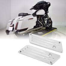 2 Pcs Silver Saddlebag Latch Covers Fits Harley Touring 1993-2013
