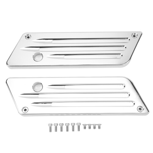 2 Pcs Silver Saddlebag Latch Covers Fits Harley Touring 1993-2013 2