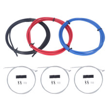 Kit guaina cavo freno per bicicletta universale in acciaio inossidabile rinforzato con rete, sistema frenante lineare liscio e resistente,