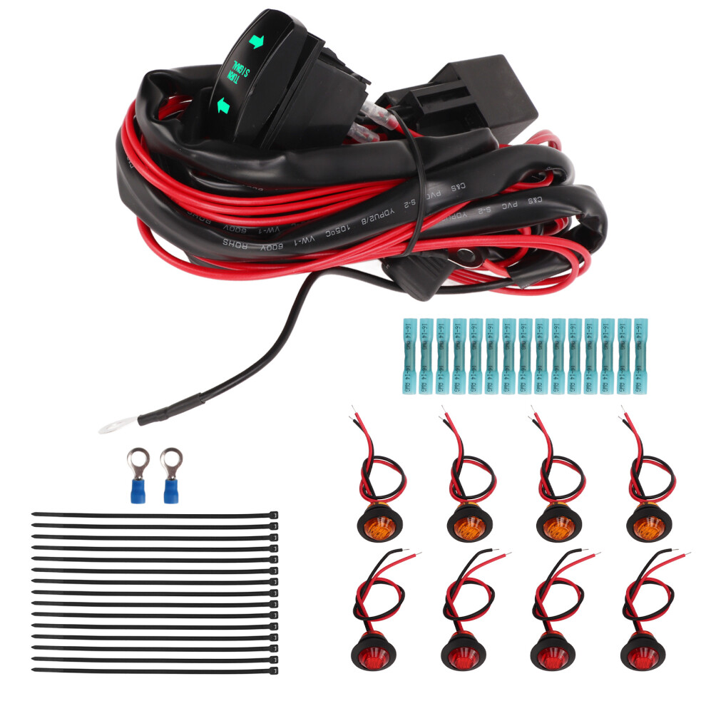 Atv Utv Turn Signal Kit Universal With Rocker Switch, Pre-Wired Wiring Harness And Plug And Play Design, Street Legal Kit Featuring Turn Amber 9190834974910