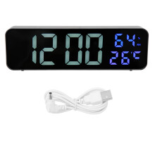 Geräuschlose digitale LED-Wanduhren mit Temperaturanzeige, großem Display, automatischer Helligkeitsregelung, zwei Alarmen, Speicherfunktion und