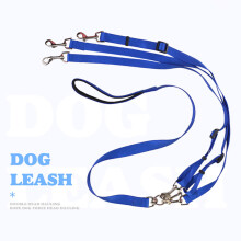 Set di guinzagli regolabili a 3 vie per cani in nylon, lunghezza 144-170cm, nero/rosso