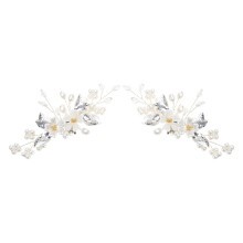 1 paar Strass Schuh Clips Schnallen Kristall Blume Schuh-Silber