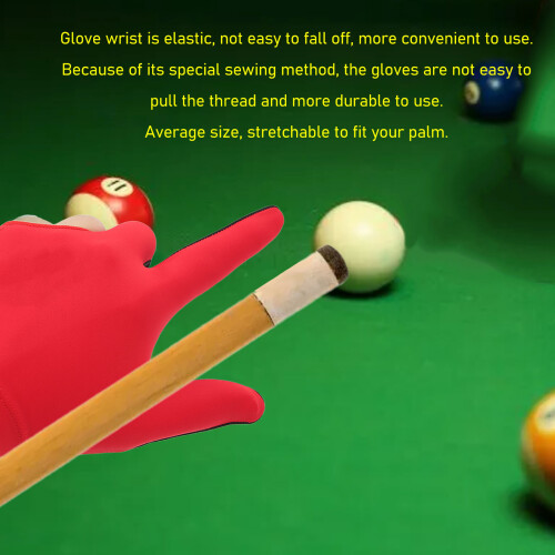 Left Hand Billiard Glove Polyurethane Fiber, Average Size, Red 2