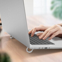 Piedini in lega di alluminio per supporto laptop, supporto portatile leggero grigio argento
