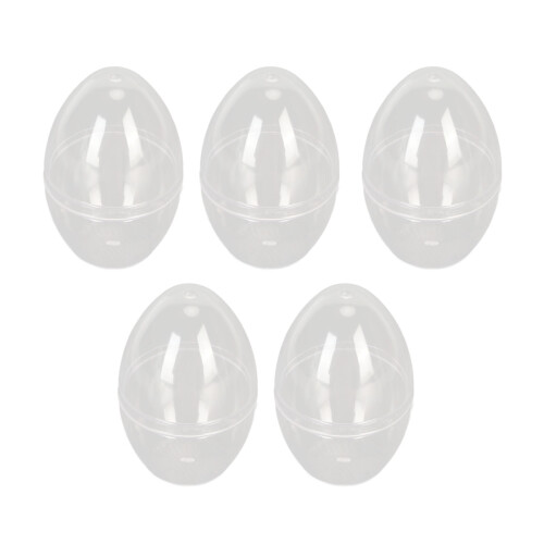 Portable Makeup Sponge Storage Box 5pcs Egg-Shaped Transparent Case Organizer