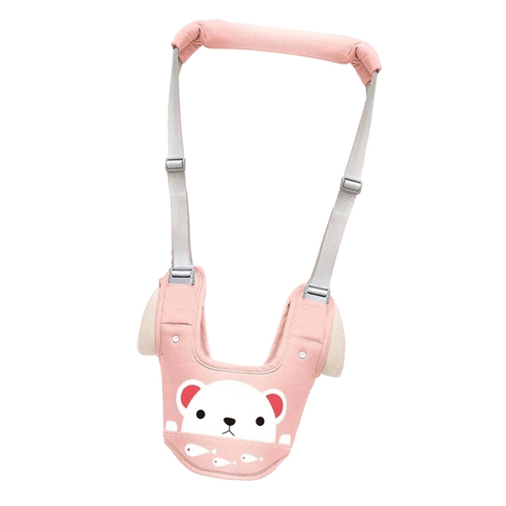 Breathable Cotton Toddler Walking Harness Safe Buckle Waistcoat Style Pink