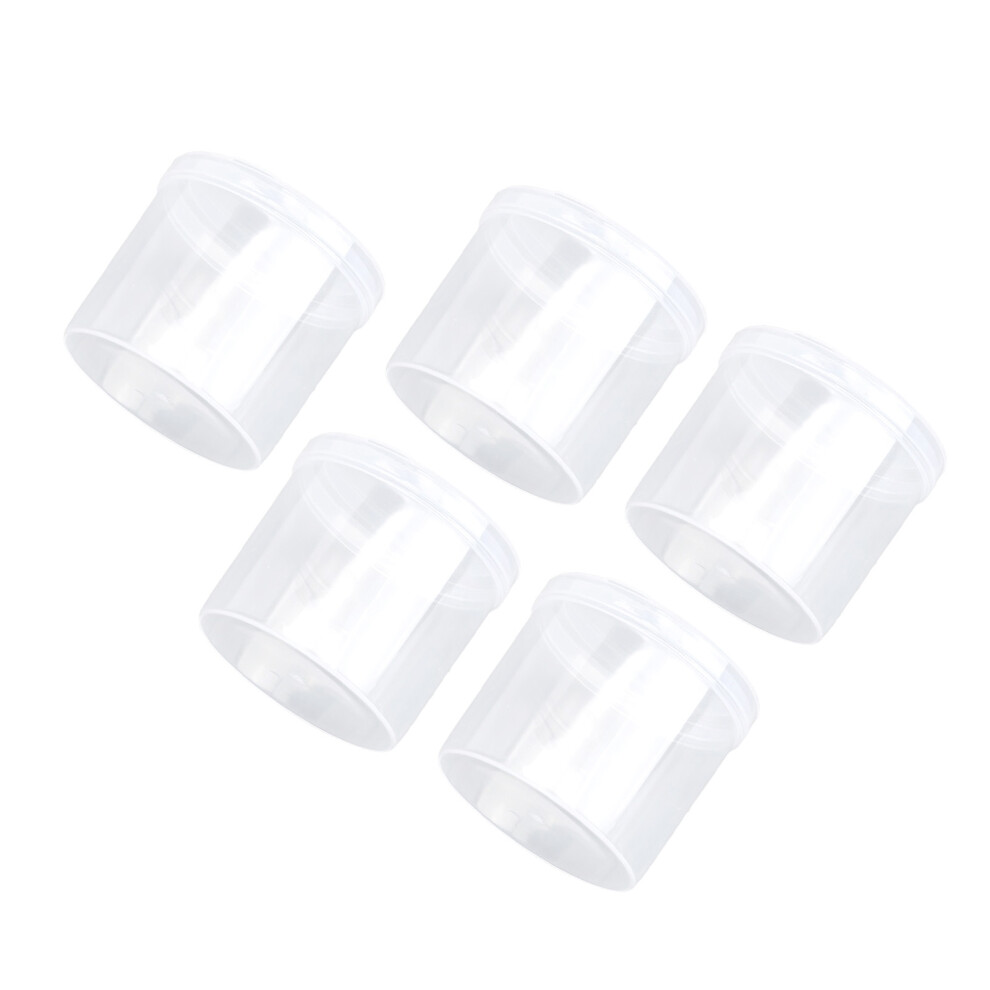5pcs Transparent Powder Puff Storage Box, ABS, 6.5x5.8cm