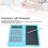 Calcolatrice compatta azzurra con schermo LCD da 6 pollici e blocco note 3