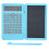 Calcolatrice compatta azzurra con schermo LCD da 6 pollici e blocco note 2