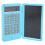 Calcolatrice compatta azzurra con schermo LCD da 6 pollici e blocco note 12