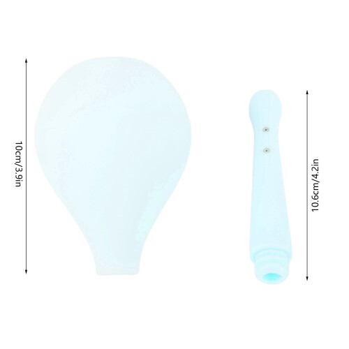 Enema Douche Bulb Kit ABS Silicone, Reusable, Blue, 10x10.6cm 1