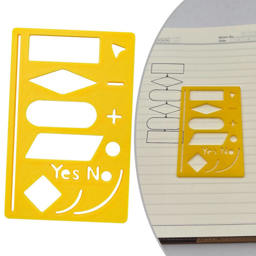 Flowchart Template Stencil Geometric Drawing Ruler For Scrapbook Workers Multifunctional Drawing Marker Measuring Tools 1