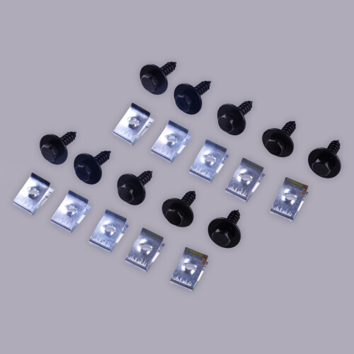 Universal Car Bumper Splash Shield Guard Under Engine Cover U-nut Clips Screws Rivet Kit 1
