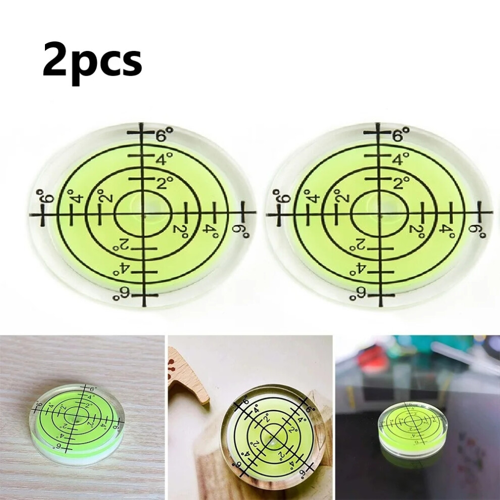 2Pc 32Mm Spirit-Bubble Level Degree Marking Level For Spirit Bubble Degree Mark For Level Round Circular Measuring Meter 6935161479058