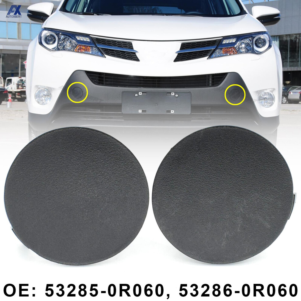 2Pcs Front Tow Hook Cover Bumper Towing Trailer Right Left Cap For Toyota Rav4 Xa40 2013-2015 53285-0R060 53286-0R060 Car Parts 6935161455182