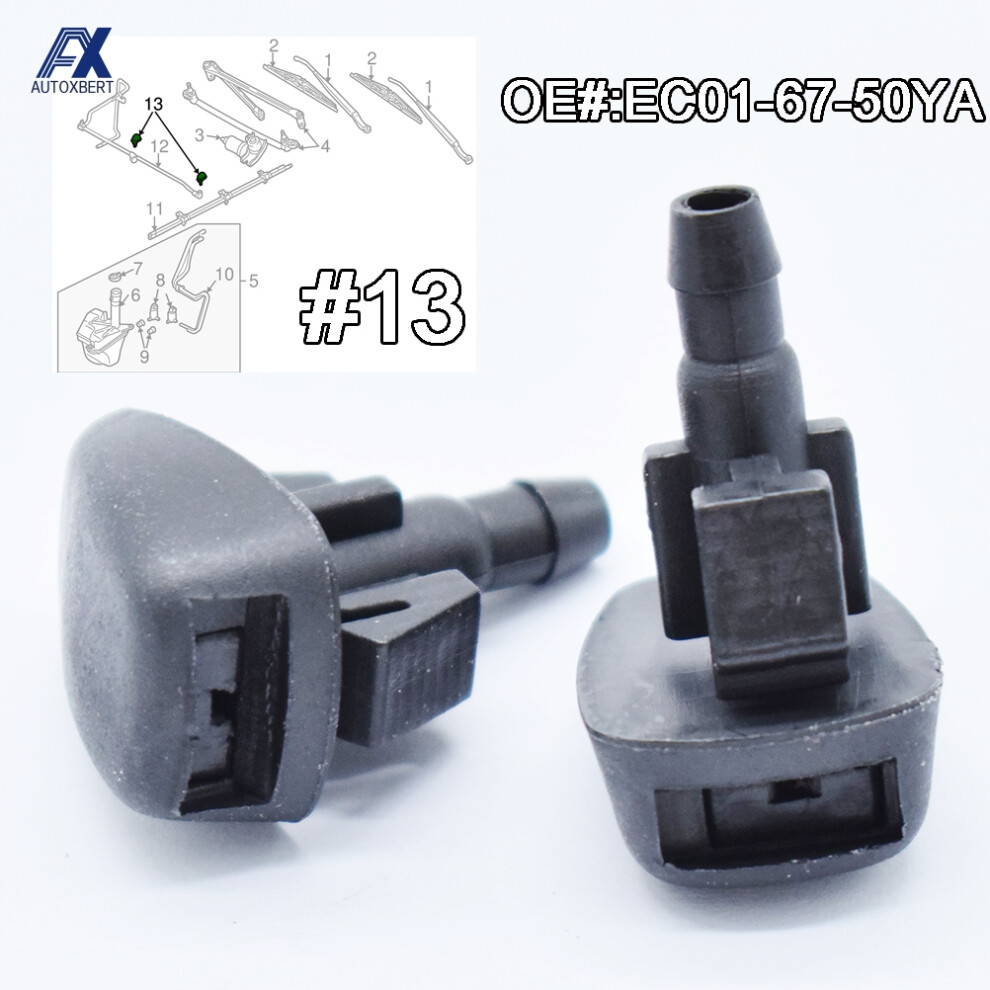 Front Windshield Wiper Washer Nozzles Jet Spray 2Pcs/Set For Mazda Tribute Mazda3 3 6 Oe# Ec01-67-50Ya Fluid Water Sprayer 6935161451320