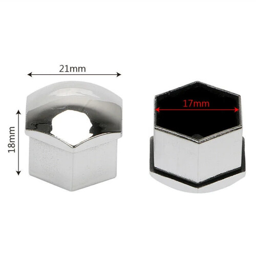 20x 17mm Κάλυμμα παξιμαδιών τροχού αυτοκινήτου Ασημί κράμα Παξιμάδια Καπάκι 1