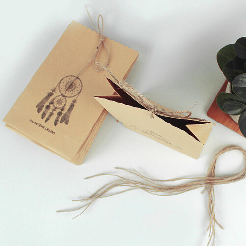 Kraft Paper Bags For Versatile Storage, Environmentally Friendly Dream Catcher Pattern Design Reusable Packaging 2