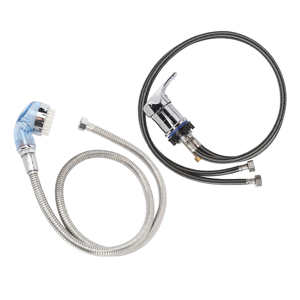 Blue Zinc Alloy Shampoo Bed Faucet With Sprayer, 80Cm Hose