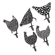Acryl Hahn Dekorative Pfähle 5er-Pack Schwarz Silhouette für Garten & Hinterhof