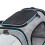 Großer, klappbarer Haustier-Reisebehälter mit Mesh, grau/blauer Rand 7