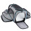 Großer, klappbarer Haustier-Reisebehälter mit Mesh, grau/blauer Rand 8
