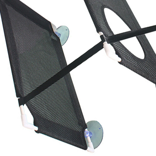 Hamacs double couche pour chat avec ventouse résistante, maille douce, noir 2