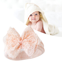Baby-Spitzenhaarschleife für Mädchen 0-24 Monate Weiche Atmungsaktive Hautfreundliche Orange Rosa