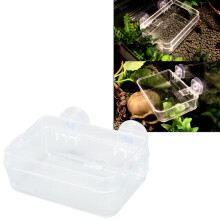Flexibler Reptilien-Futterbecher 200ml transparent mit Saugnapf für Eidechsen & Geckos