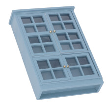 1:12 Maßstabs Miniatur Holzregal Bücherregal Dunkelblauer Schrank Möbel