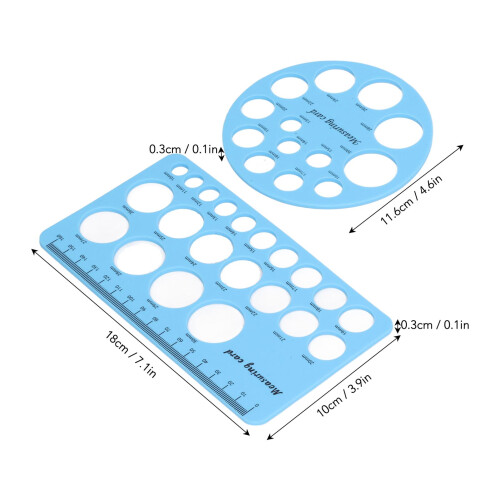 Breast Pump Flange Sizer Nipple Ruler Set Silicone Blue Round & Rectangle 1