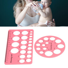 Set di righelli in silicone rosa con flange e cape per tiralatte, forma rotonda e rettangolare