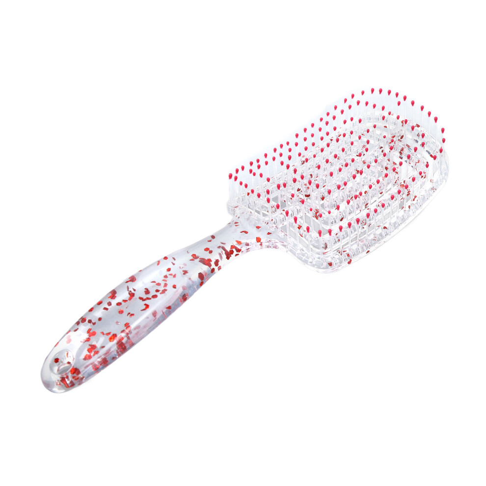Soft Flexible Nylon Bristles Detangle Hairbrush Works With All Hair Types Ergonomic Plastic Handle Lightweight Anti Static Scalp Massage Brush For