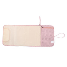 Cambiapannolini multifunzione in nylon rosa a pois waterproof portatile
