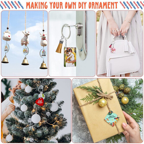 Porte-clés vierge par sublimation pour cadeaux de Noël, 1