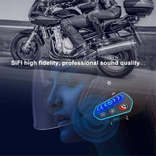 Auricolare Bluetooth 5.0 per casco moto con batteria da 2600mAh e IP67 2