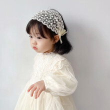 Cerchietti per capelli con pizzo per ragazze, stile retrò ed elegante da principessa, beige, fatto a mano