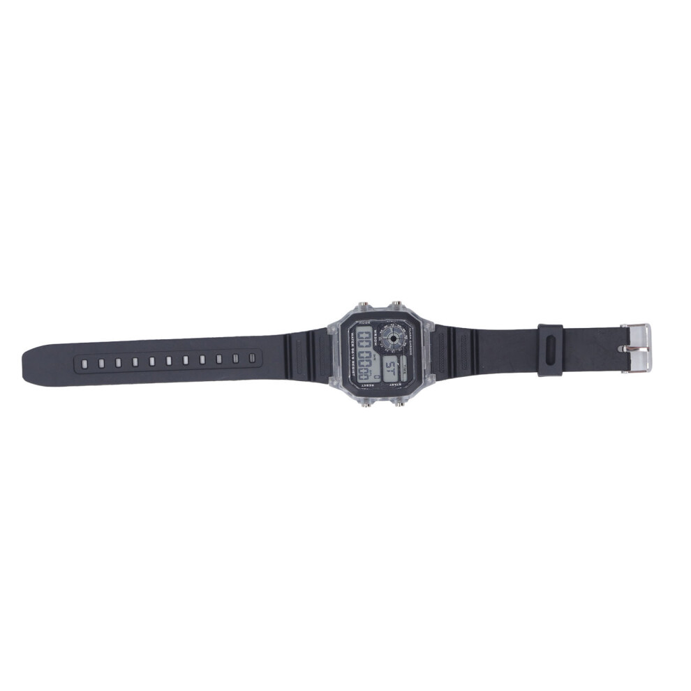 Waterproof Electronic Sports Watch 12/24H Luminous Alarm, Rubber Strap 8131369709340