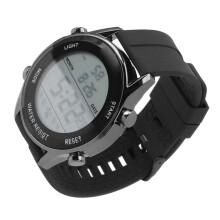 Digital-Sport-Uhr wasserdicht 25,5 cm Leuchtend Schwarz Silikon für Männer