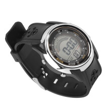 Leuchtender wasserdichter Sport-Digitaluhr, WR30M, Gummiband, Silber