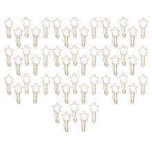 Clips de papel decorativos em metal dourado brilhante em formato de lua e estrela. Forte poder de fixação. Superfície lisa. Revestimento plástico