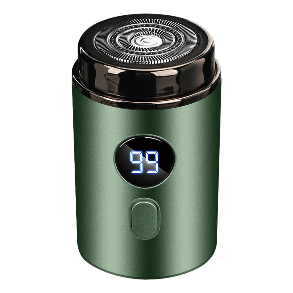 Electric Shaver and Beard Trimmer for Men, Rechargeable with Digital Display, Compact Travel Size, Green