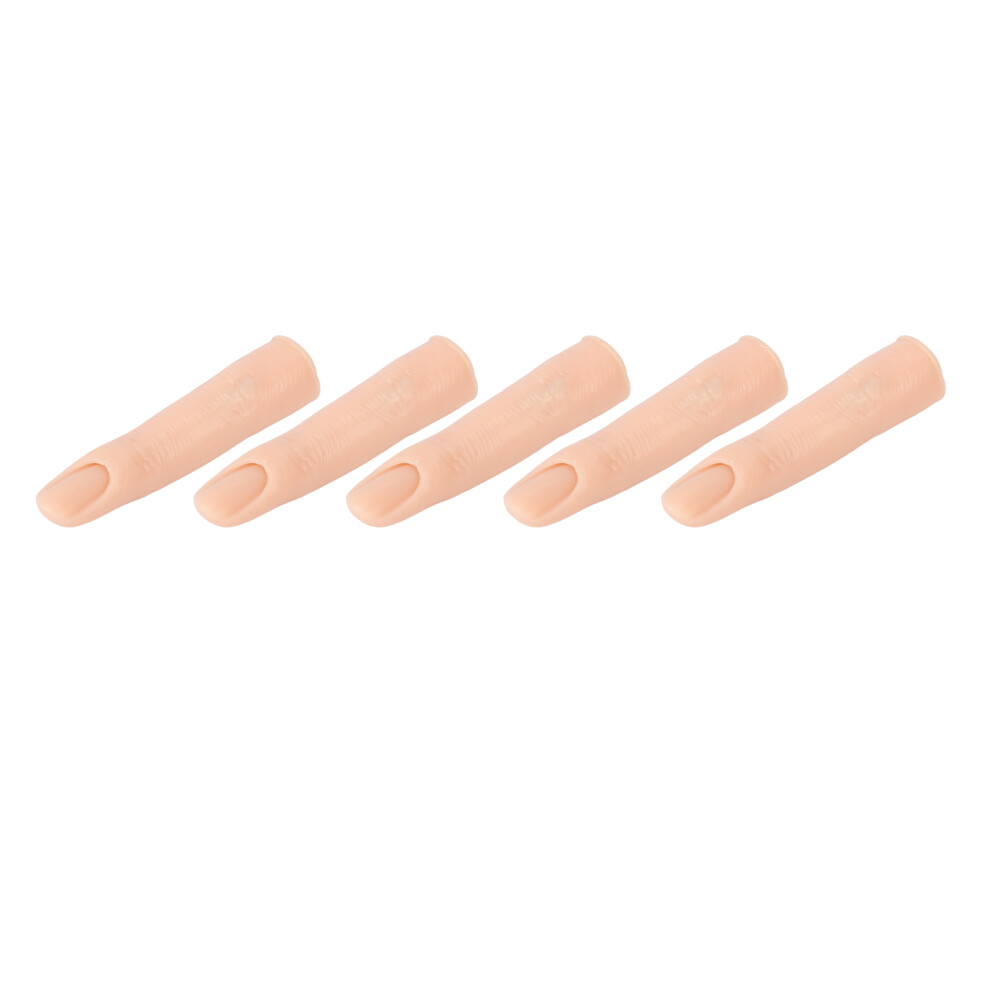 Silicone Practice Fingers 5PCS, Flexible Joints, Skin Color, 8cm