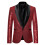 Sequin Jacket For Men, Slim Fit, OneButton Blazer, Wine Red, Size L, Disco Style 1