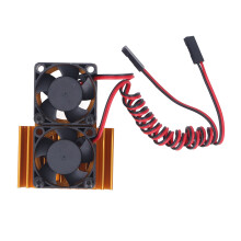 RC 5V Hochgeschwindigkeitsventilator-Set für 1/10 RC Auto, Gold Aluminium